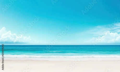 Tranquil Beach with Clear Blue Water and Vibrant Sky