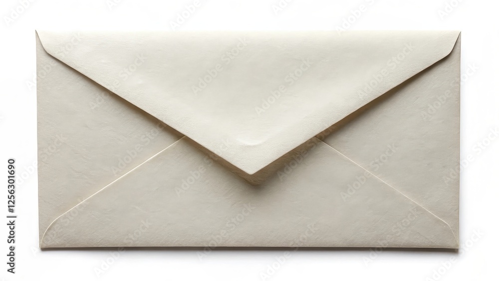 Off-white Envelope on White Background Off-white Envelope on White Background