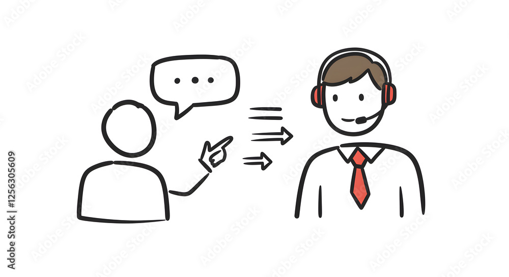 Communicating with Support Doodle Illustration Customer Service Conversation Concept. Generative AI Communicating with Support Doodle Illustration Customer Service Conversation Concept. Generative AI