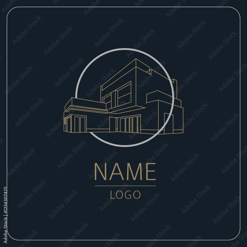 Fototapeta premium Modern minimalist elegant architecture logo design