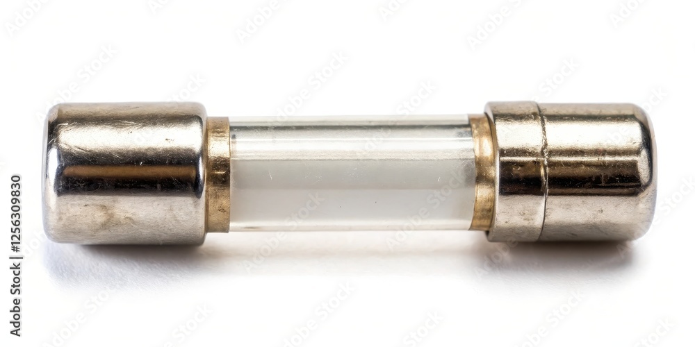 Glass Tube Fuse on White Background Glass Tube Fuse on White Background