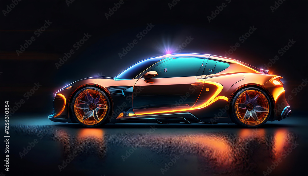 sport car on black background sport car on black background