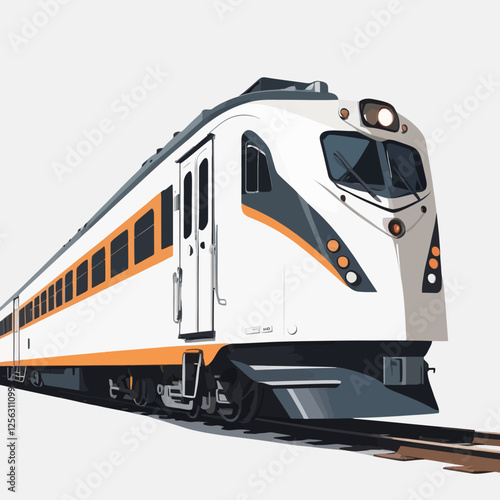 3D high-speed train, train, vector illustration.	
