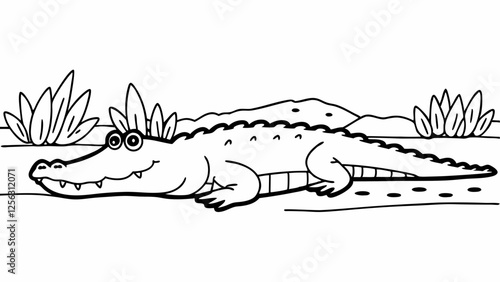 vector illustration of a crocodile