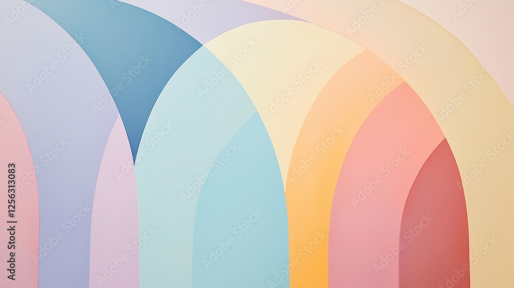 Pastel arc shapes with room for text