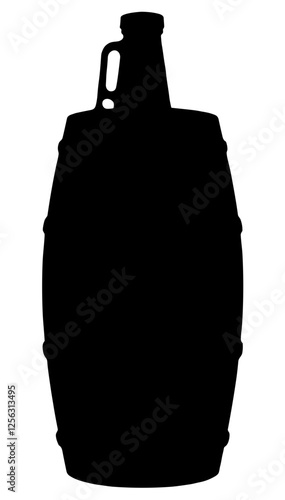 Silhouette of a beer keg on a white background