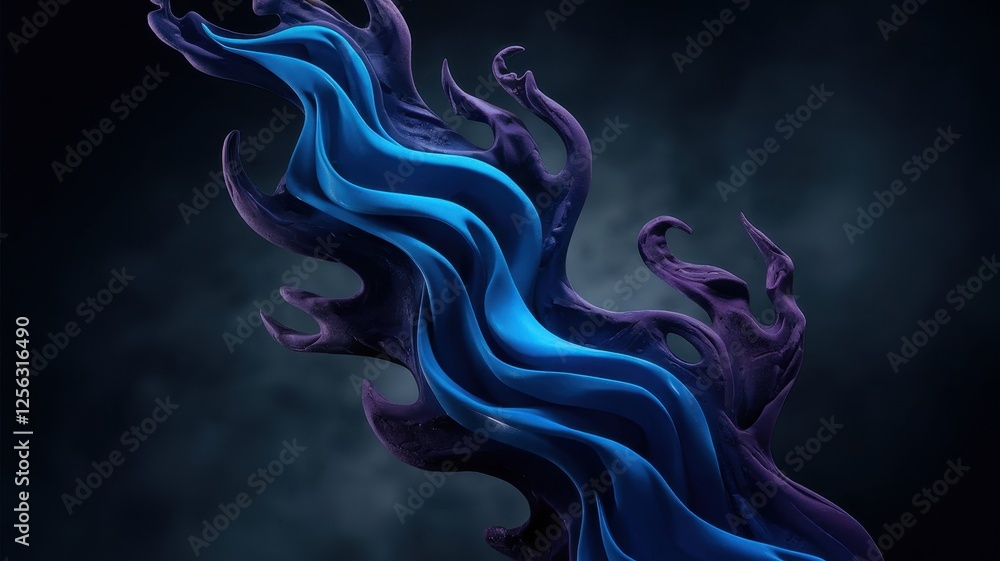 An artistic representation of flowing blue and dark purple shapes, creating a dynamic wave effect against a moody background. An artistic representation of flowing blue and dark purple shapes, creating a dynamic wave effect against a moody background.