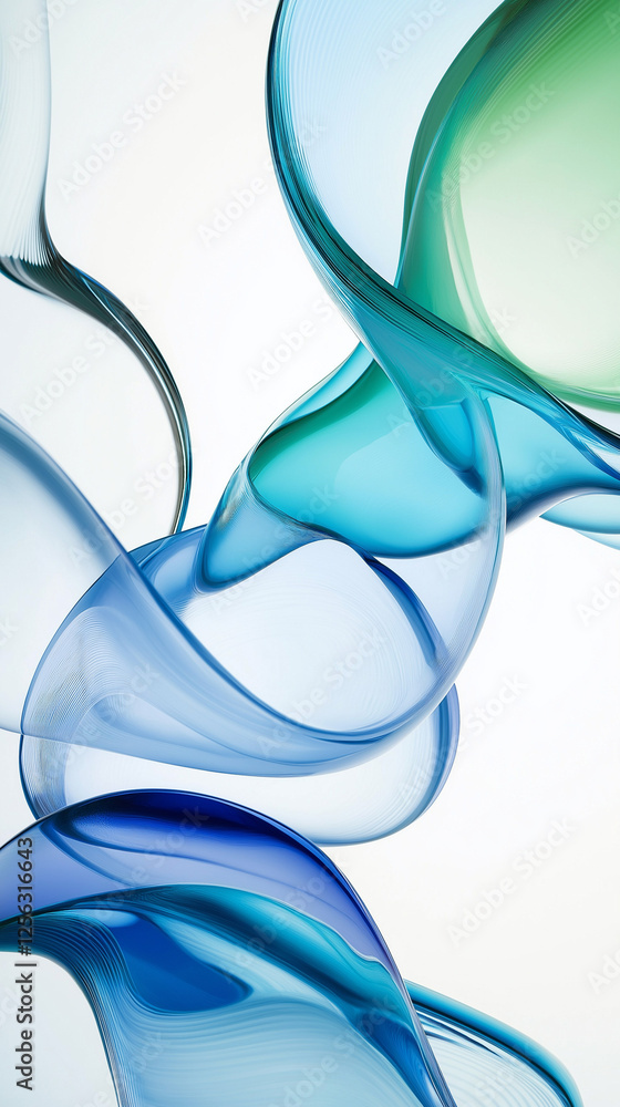 Glass forms background in blue and green