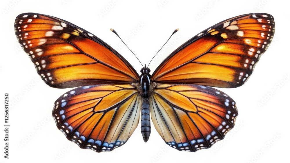 Obraz premium Monarch Butterfly on White Background