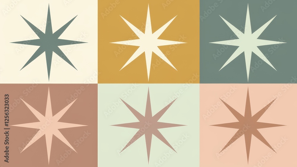 A visually striking geometric pattern featuring stars in muted tones, creating a modern and artistic vibe. A visually striking geometric pattern featuring stars in muted tones, creating a modern and artistic vibe.