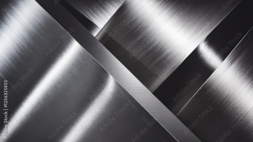 Obraz premium An abstract composition featuring intricate patterns of brushed metal, showcasing shimmering reflections and dynamic lines.