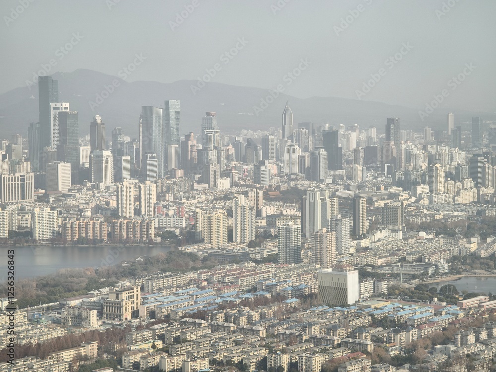 The cityscape and aerial view of Nanjing city, Jiangsu, China The cityscape and aerial view of Nanjing city, Jiangsu, China