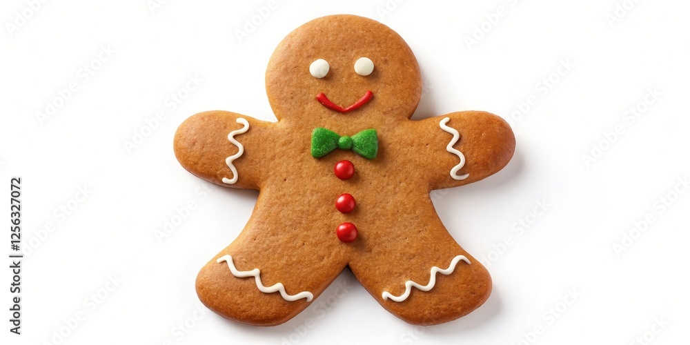 Gingerbread Man Cookie on White Background Gingerbread Man Cookie on White Background