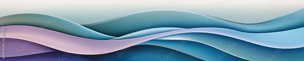 Obraz premium Abstract digital art piece with a wave-like design. the background is a gradient of light blue and light pink colors, creating a gradient effect.