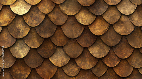 Wallpaper Mural Detailed Golden Scales Create a Textured Surface in a Close-Up View Showcasing Craftsmanship and Design Torontodigital.ca