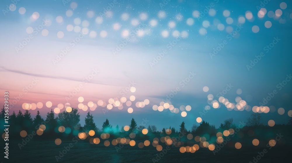 A serene twilight scene with soft bokeh lights and a gradient sky showcasing hues of blue and pink, evoking a tranquil and dreamy atmosphere. A serene twilight scene with soft bokeh lights and a gradient sky showcasing hues of blue and pink, evoking a tranquil and dreamy atmosphere.