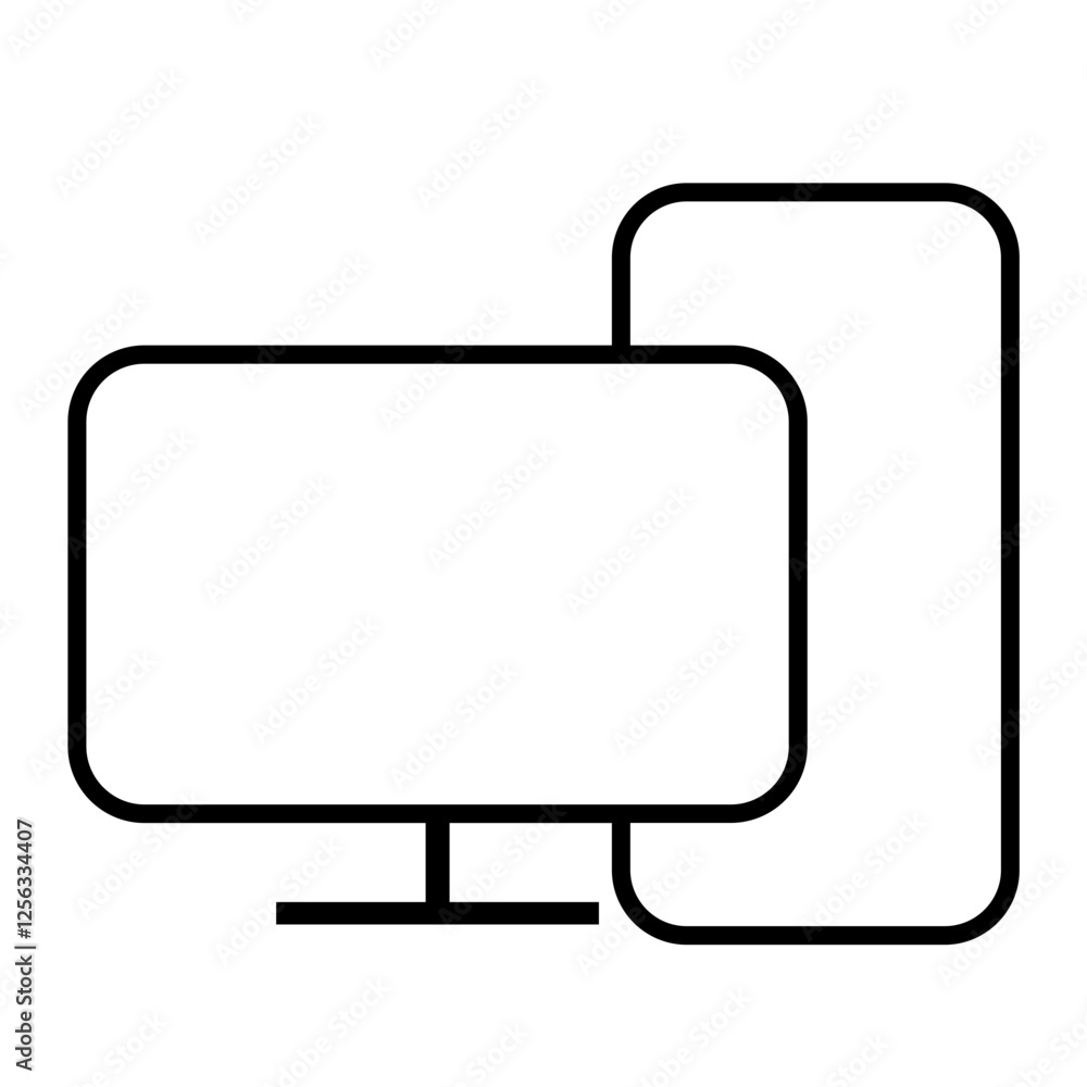 Terminal device family outline icon pack Terminal device family outline icon pack