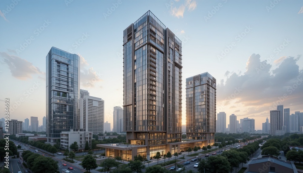 Fototapeta premium skyscrapers in hong kong