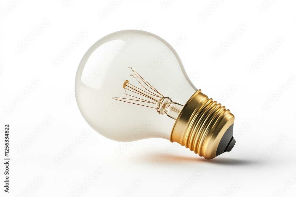 3D Idea Bulb Icon Isolated and White Background 3D Idea Bulb Icon Isolated and White Background