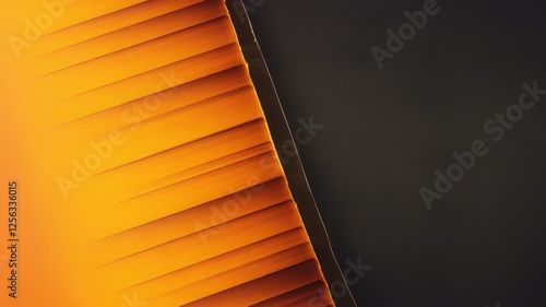An abstract close-up view of a vibrant orange leaf against a dark background, showcasing intricate veins and textures that create a warm, artistic feel.