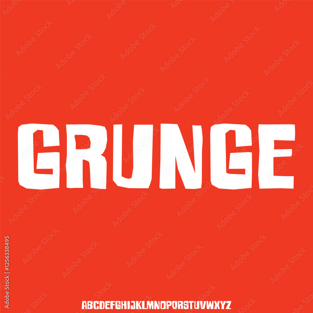 Strong sans serif display font vector with grunge texture