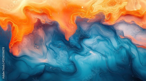 Abstract Fluid Art: Vibrant Color Flow