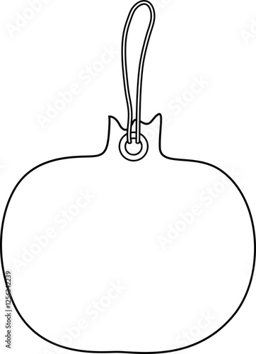Illustration of a garnet tag and attachment loop.