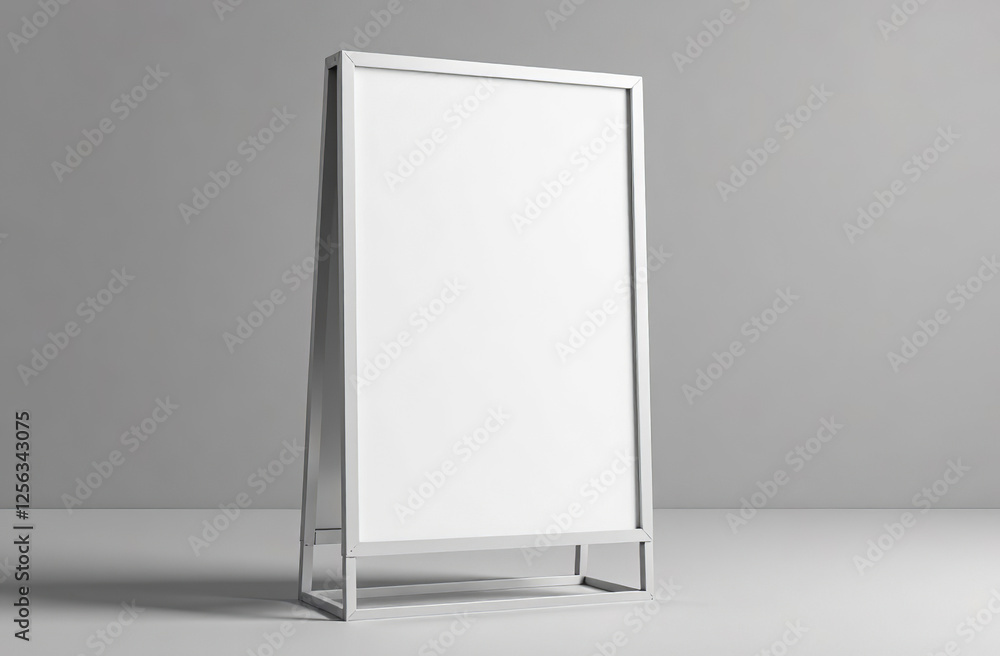 Rectangular White Advertising Sign Poster Billboard Mockup. AI Generative Rectangular White Advertising Sign Poster Billboard Mockup. AI Generative