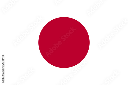 The flag of Japan, with accurate proportions and official colors. Vector image.