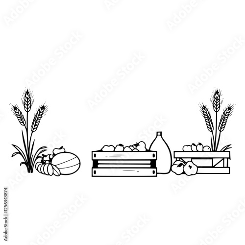Wheatfield's Bounty: Outline of Harvest.