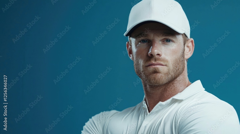 Studio Portrait of Confident Male Golfer Studio Portrait of Confident Male Golfer
