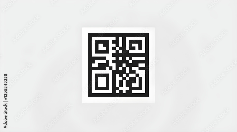 Detailed View of Black and White QR Code Against White Background Detailed View of Black and White QR Code Against White Background