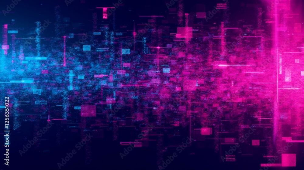 Abstract Digital Background with Colorful Squares and Lines Abstract Digital Background with Colorful Squares and Lines
