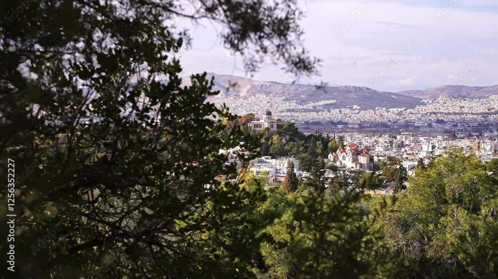 view of Athens from Acropolis hill, greek ruins, historic landmark in Greece. Summer travel, tourism destination in Europe. view of Athens from Acropolis hill, greek ruins, historic landmark in Greece. Summer travel, tourism destination in Europe.