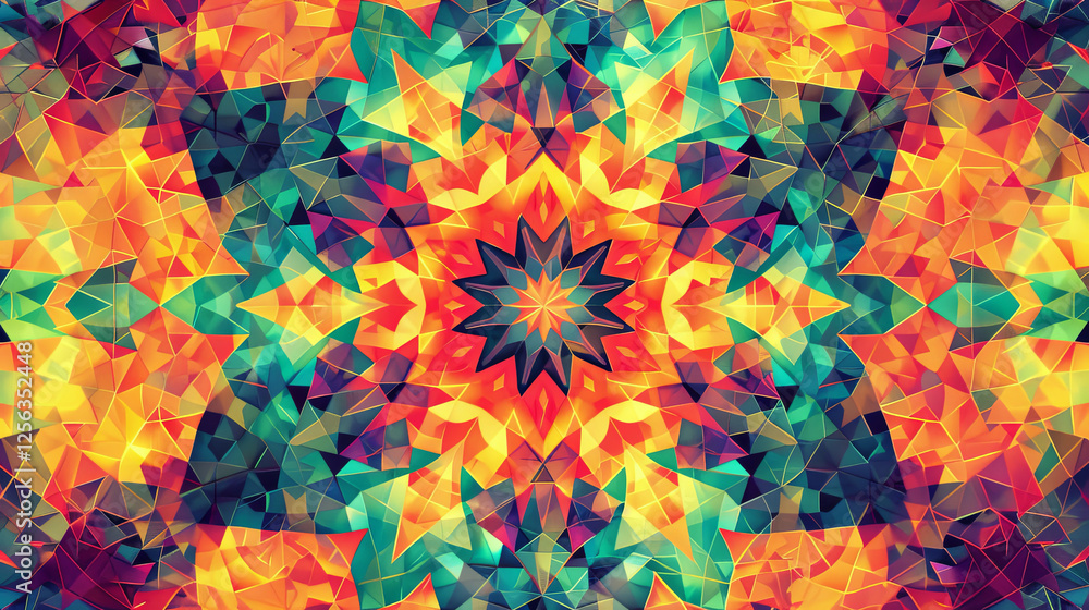 Psychedelic Kaleidoscope Effect with Neon Swirls and Depth Psychedelic Kaleidoscope Effect with Neon Swirls and Depth