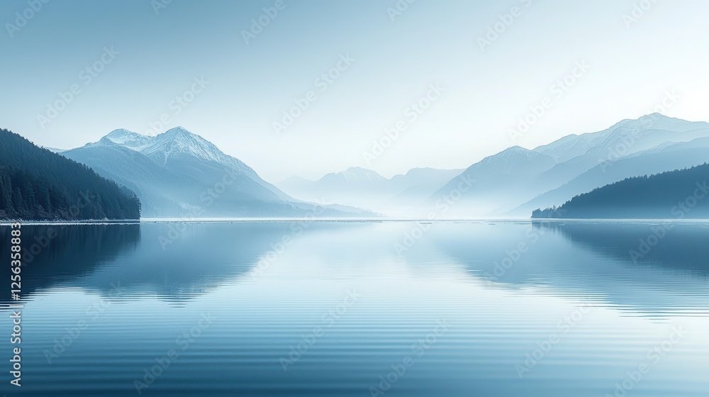 Frozen hokkaido lake rippling ice and distant mountains Frozen hokkaido lake rippling ice and distant mountains