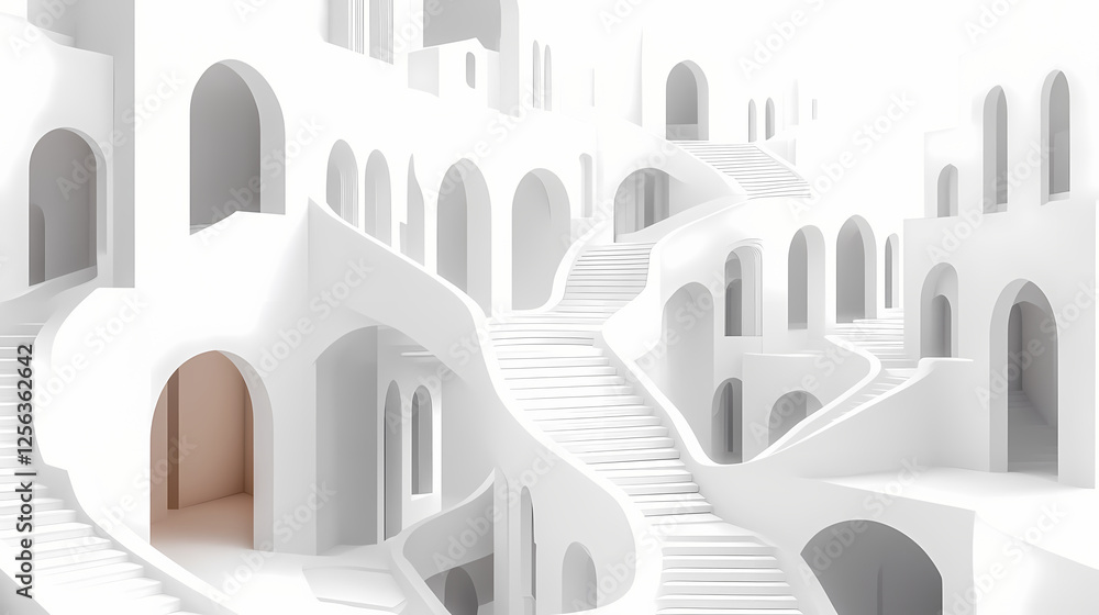 surreal white architectural maze surreal white architectural maze