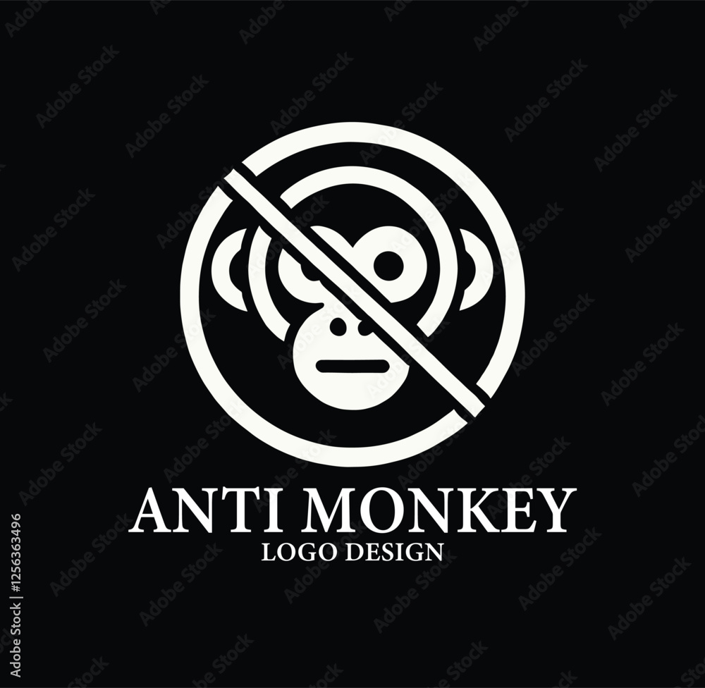 Obraz premium Anti Monkey Vector Logo Design