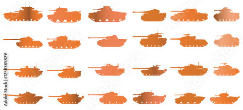 Tank army icon collection