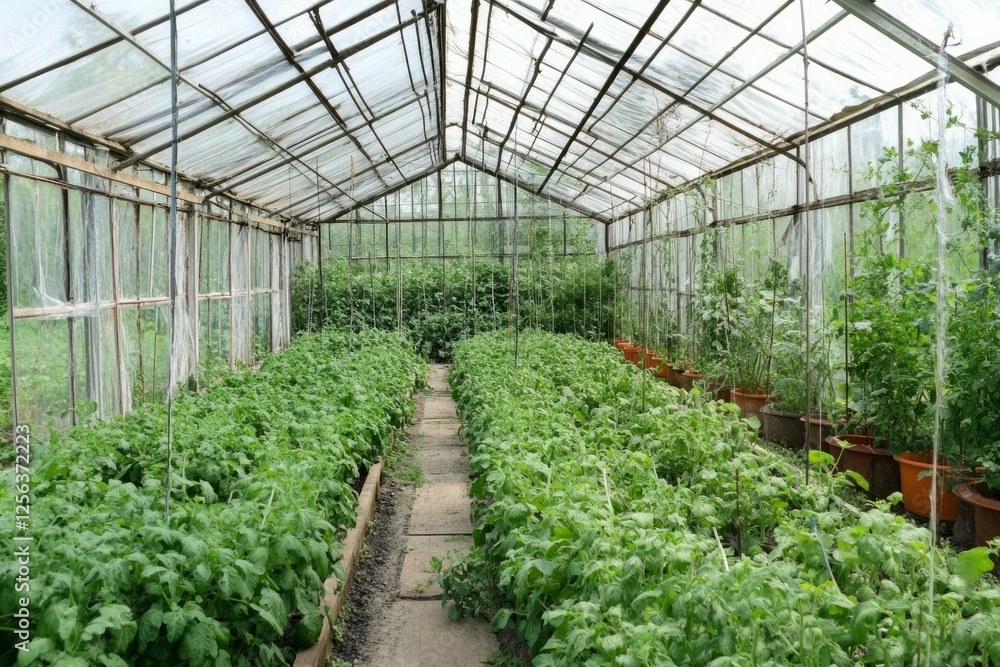 Vegetables in the plot. Mustard greens growing in the garden on an organic farm. Hydroponic vegetable farm grown in soil plots Vegetables in the plot. Mustard greens growing in the garden on an organic farm. Hydroponic vegetable farm grown in soil plots
