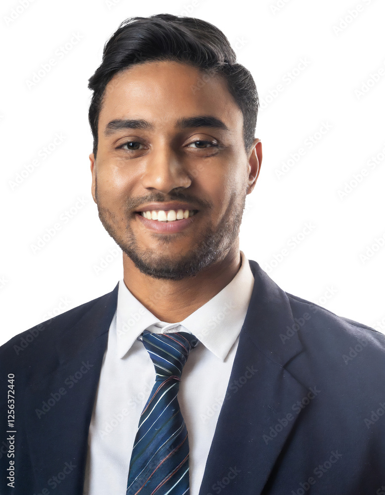 Portrait of only one Man. White Background. Portrait of only one Man. White Background.