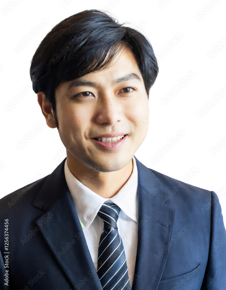 Portrait of only one Man. White Background. Portrait of only one Man. White Background.