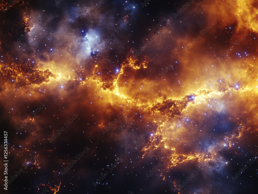 Naklejka premium Galactic Nebula: A Deep Space Spectacle