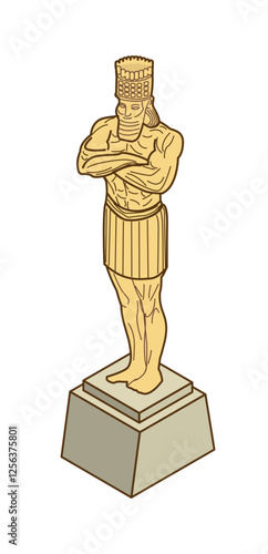 Schilderij op canvas Nebuchadnezzar Statue - king of Babylon - ancient Mesopotamia - Babylonians