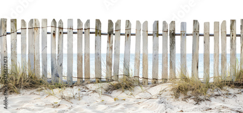 PNG Rustic beach wooden fence scene