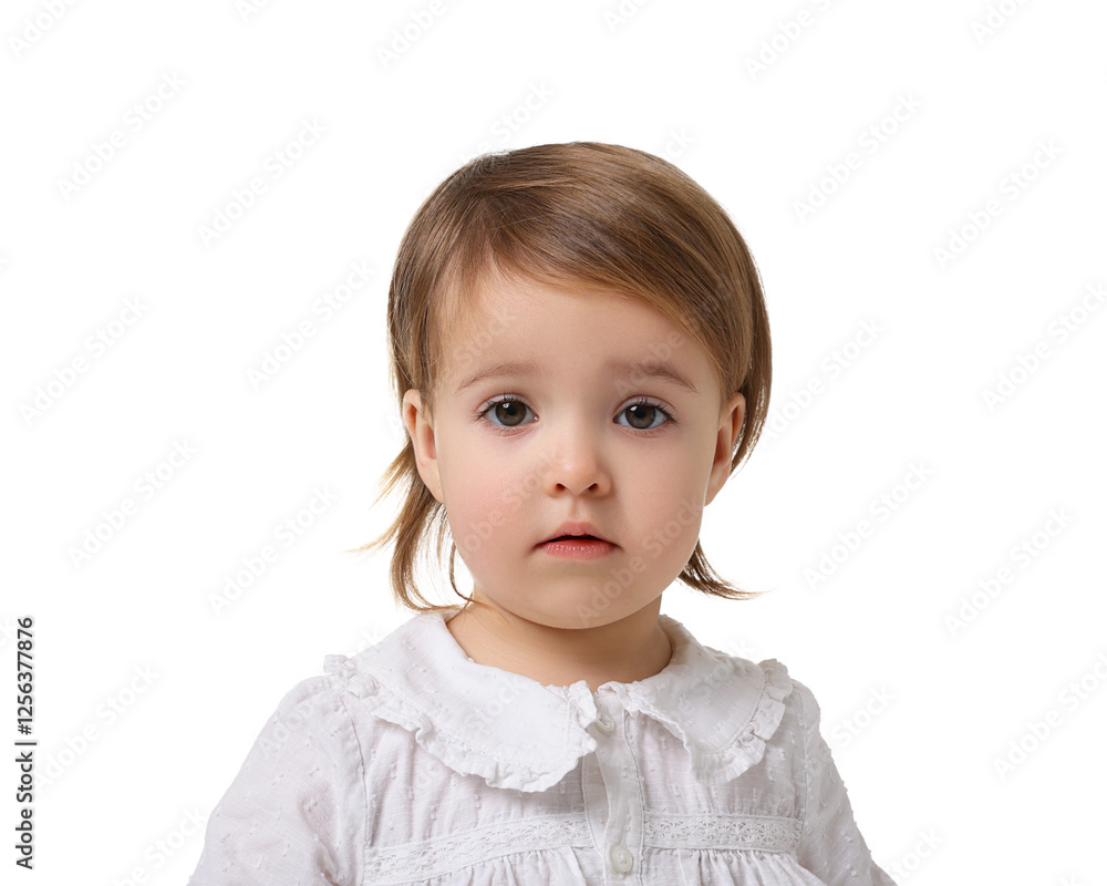 Cute little baby girl on white background Cute little baby girl on white background