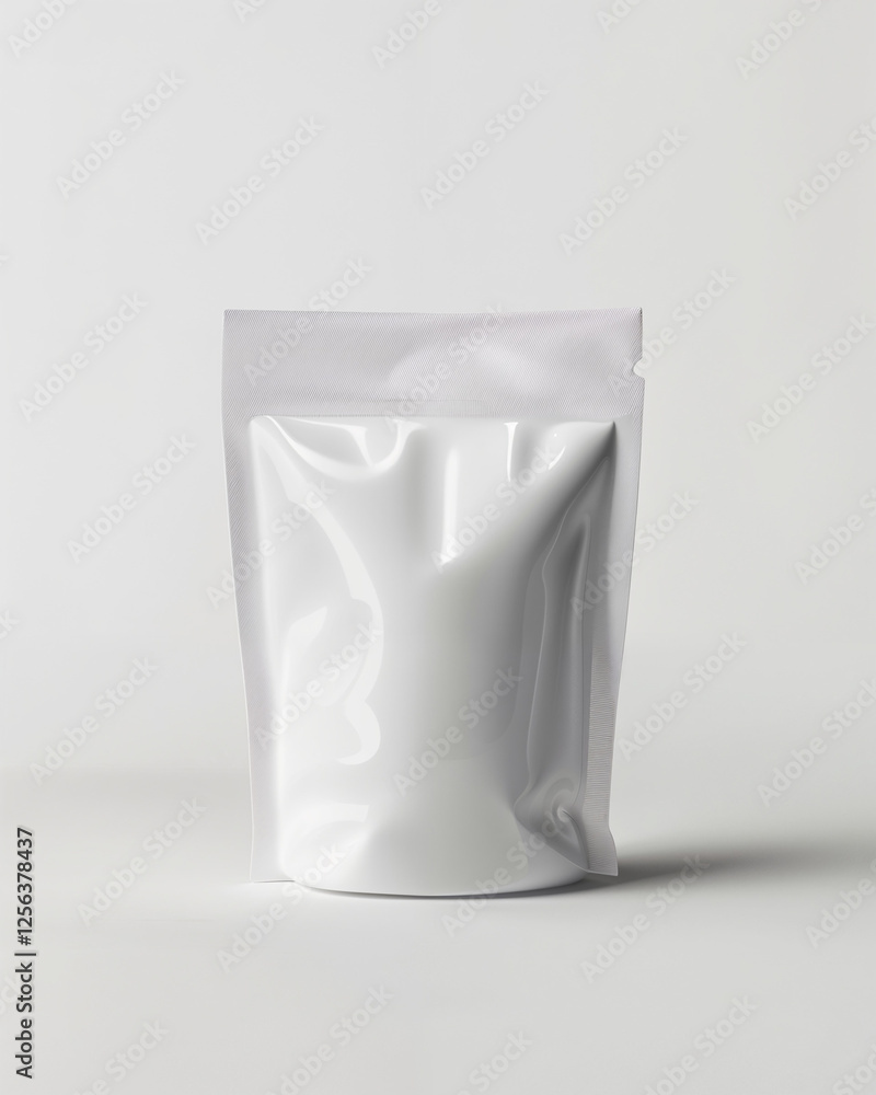 White opaque packaging stands upright on a clean surface, highlighting its simplicity and versatility for various products White opaque packaging stands upright on a clean surface, highlighting its simplicity and versatility for various products