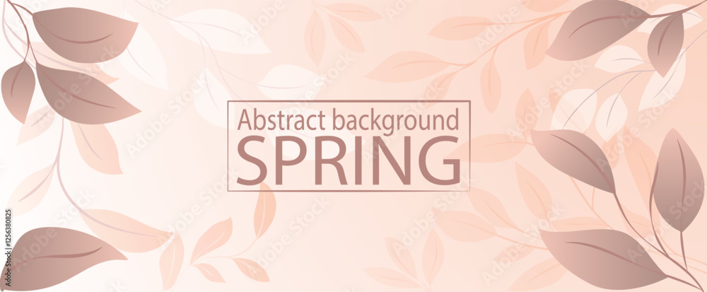 Obraz premium Spring abstract banner featuring delicate leaves and soft pastel colors for seasonal decoration