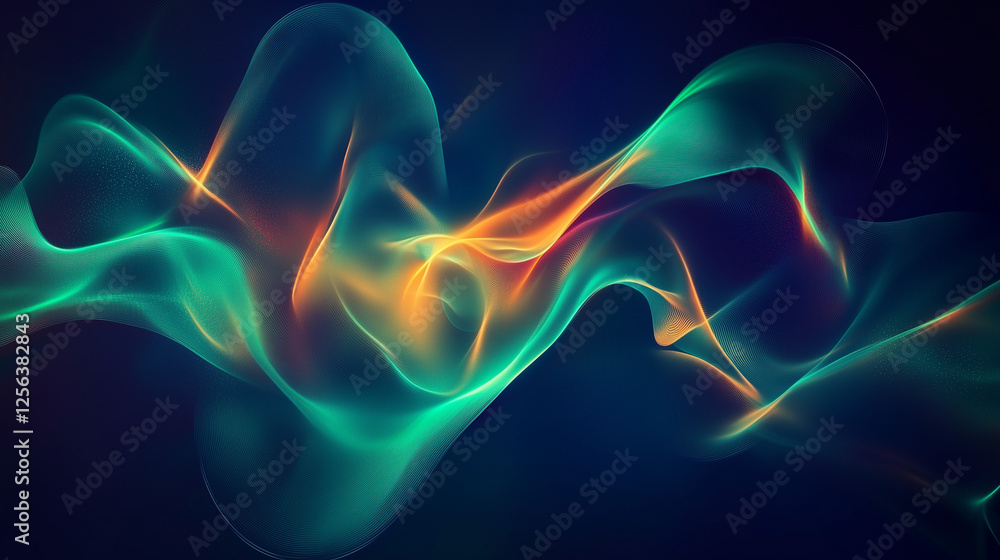 Futuristic abstract background with glowing data streams forming a growth chart, blending blue, green, and orange for a modern corporate look. Futuristic abstract background with glowing data streams forming a growth chart, blending blue, green, and orange for a modern corporate look.