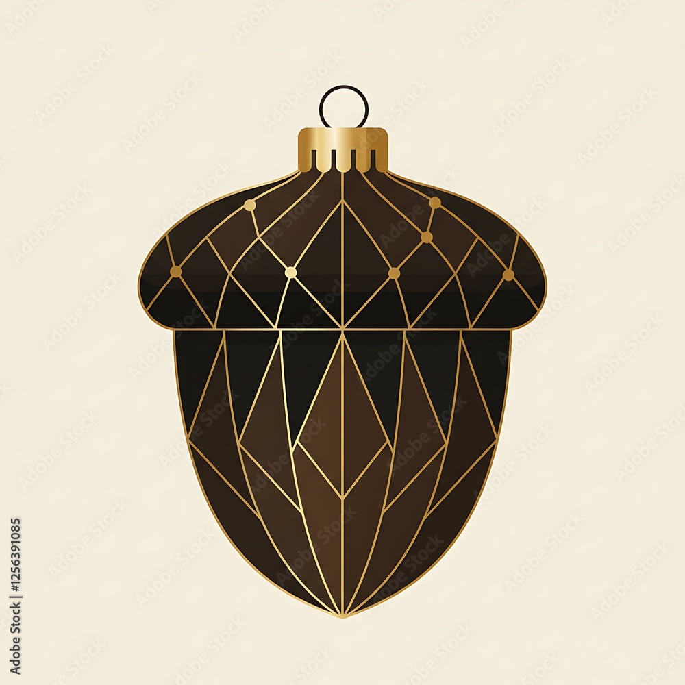 Fototapeta premium Oak acorn decoration minimalist flat color icon